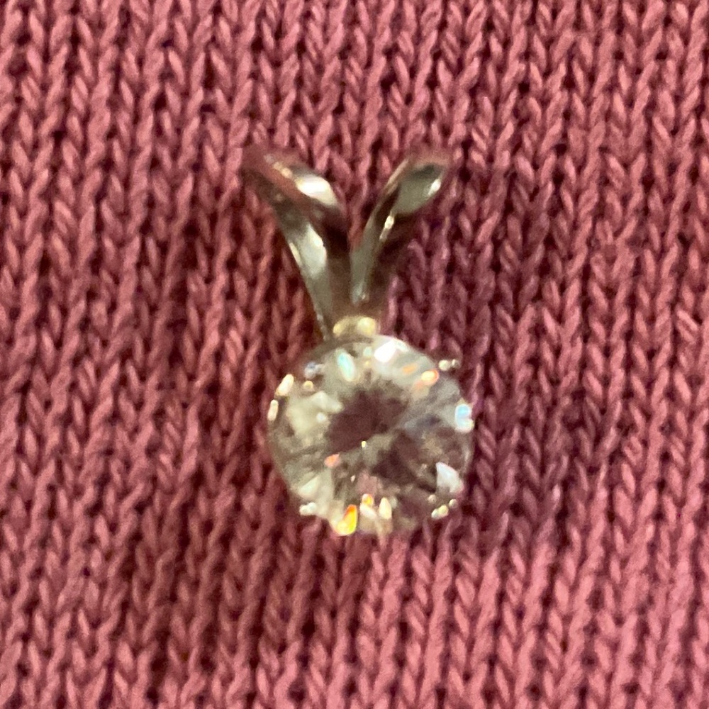 Cubic zirconia solitaire pendant
